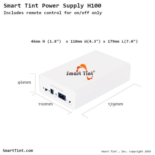 Smart Tint® Power Supply H100 with Remote Control/Wall Switch/up to 180 sq feet - Image 3